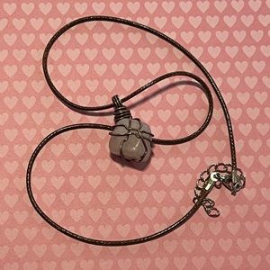 Wire wrapped Rose Quartz necklace